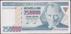 7.Emisyon 2.Tertip 250000 Lira E02 624608 Çok Temiz