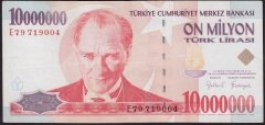 7.Emisyon 10 000 000 Lira E79 719004 Çok Temiz+
