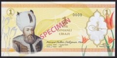 ÖZEL BASKI 1 OSMANLI LİRASI - KANUNİ SULTAN SÜLEYMAN - HOLOGRAMLI - EMNİYET ŞERİTLİ - SPECİMEN
