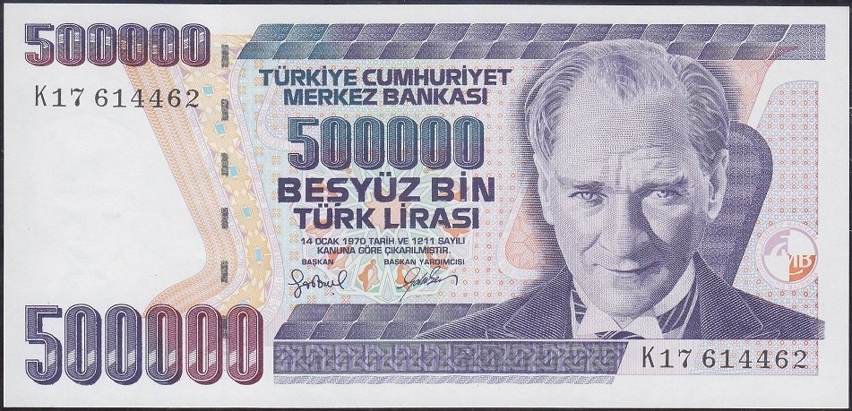 7.Emisyon 4.Tertip 500000 Lira K17 614462 Çilaltı Çil