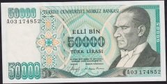 7.Emisyon 1.Tertip 50000 Lira A03 174852 Çilaltı Çil
