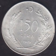 1979 YILI 150 LİRA FAO  HATIRA GÜMÜŞ ÇİLALTI ÇİL eski para alan yerler