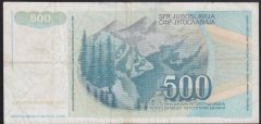 YUGOSLAVYA 500 DİNAR 1990 ÇOK TEMİZ +
