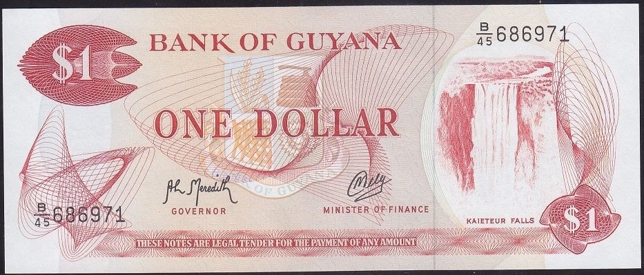 GUYANA 1 DOLAR 1966 - 1992 ÇİL Pick 21a