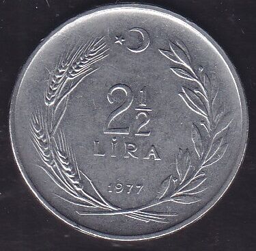 1977 Yılı 2.5 Lira Düz