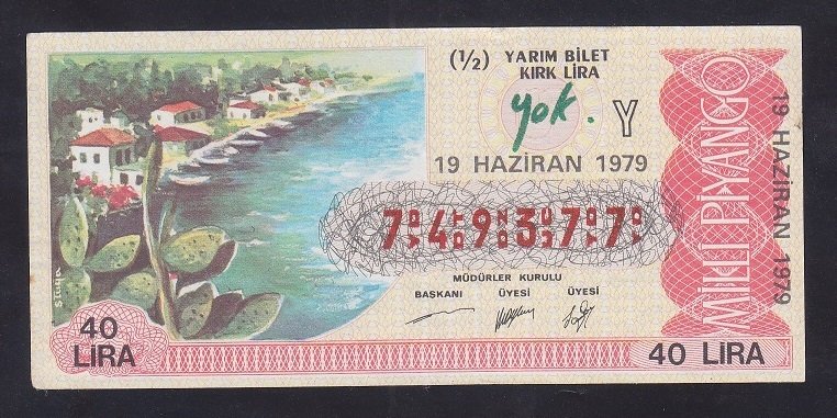 1979 19 HAZİRAN YARIM BİLET