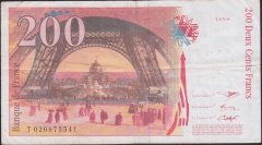 Fransa 200 Frank 1996 Çok Temiz