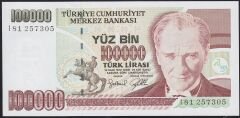 7.Emisyon 3.Tertip 100000 Lira I81 257305 Çilaltı Çil