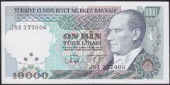 7.Emisyon 4.Tertip 10000 Lira J81 277006 Çilaltı Çil