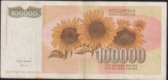 Yugoslavya 100000 Dinar 1993 Çok Temiz+ ( AA )