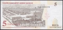 8.Emisyon 5 YTL G26 188229 Çil
