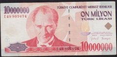 7.Emisyon 10 000 000 Lira E49 807674 Çok Temiz