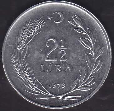 1979 Yılı 2.5 Lira Düz