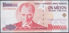 7.Emisyon 10000000 Lira E13 784519 Çok Temiz+