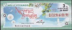 2011 29 Mart Çeyrek Bilet - G Serisi