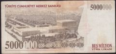 7.Emisyon 5 000 000 Lira J78 000497 Çok Temiz