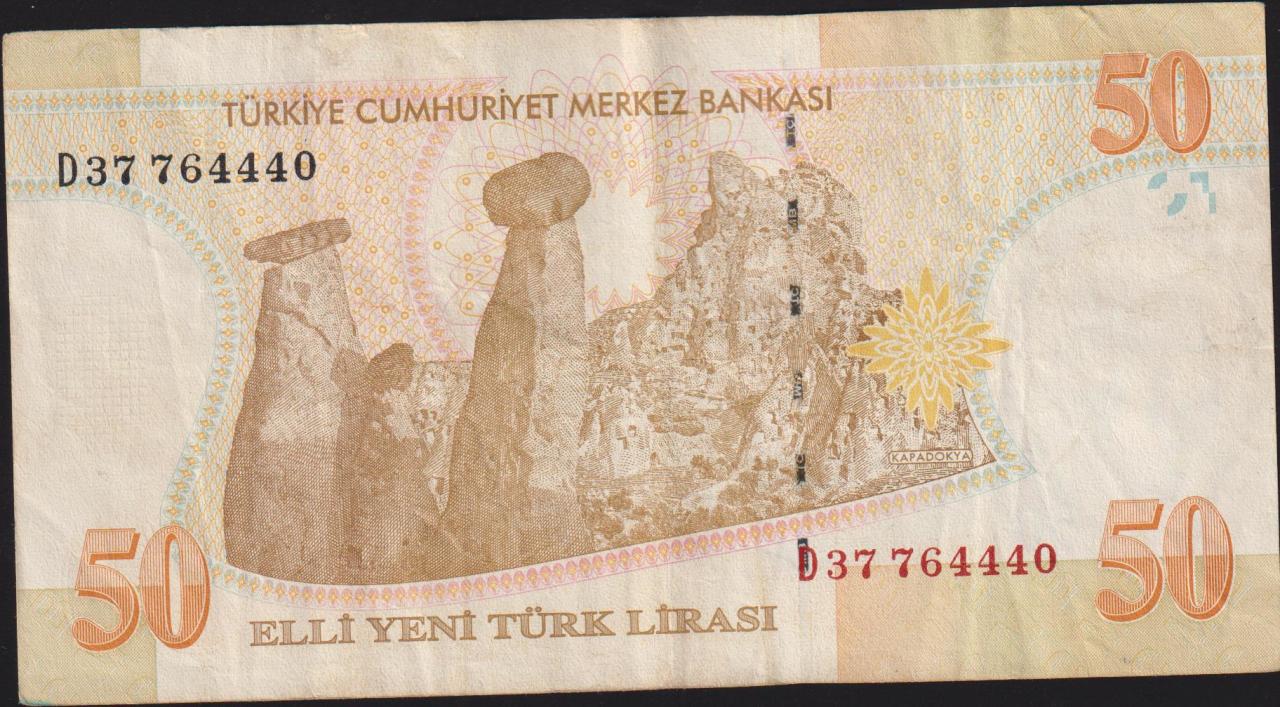 8.Emisyon 50 YTL D37 764440 Çok Temiz
