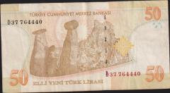 8.Emisyon 50 YTL D37 764440 Çok Temiz