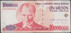 7.Emisyon 10 000 000 Lira E45 884215 Çok Temiz
