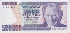 7.Emisyon 4.Tertip 500000 Lira H39 009587 Çilaltı Çil