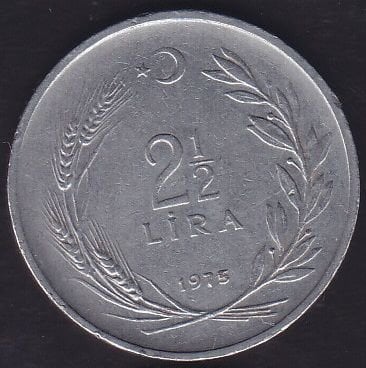 1975 Yılı 2.5 Lira Ters