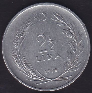 1975 Yılı 2.5 Lira Ters