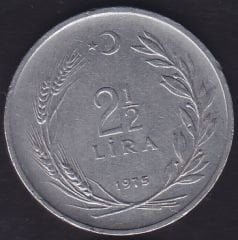 1975 Yılı 2.5 Lira Ters