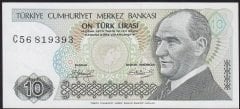 7.Emisyon 1.Tertip 10 Lira C56 819393 Çilaltı Çil