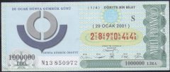 2001 29 OCAK ÇEYREK BİLET - S SERİSİ