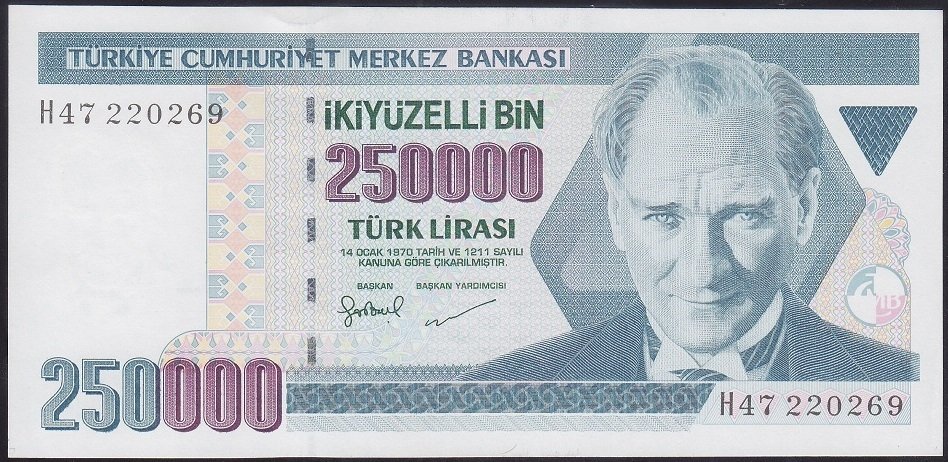 7.Emisyon 3.Tertip 250000 Lira H47 220269 Çilaltı Çil