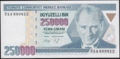 7.Emisyon 1.Tertip 250000 Lira D14 899812 Çilaltı