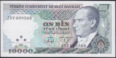 7.Emisyon 4.Tertip 10000 Lira J57 609568 Çok Temiz+
