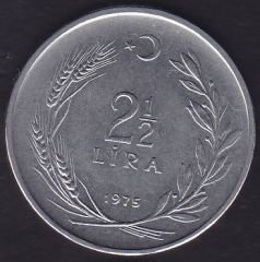 1975 Yılı 2.5 Lira Düz