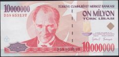7.Emisyon 10000000 Lira D59 853137 Çok Çok Temiz+