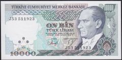 7.Emisyon 4.Tertip 10000 Lira J53 511923 Çil