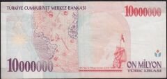 7.Emisyon 10000000 Lira B33 755901 Çok Temiz+