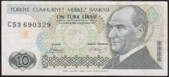 7.Emisyon 1.Tertip 10 Lira C53 690329 Çok Temiz