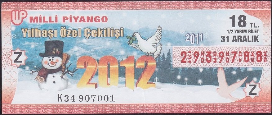 2011 31 Aralık Yarım Bilet - Z Serisi