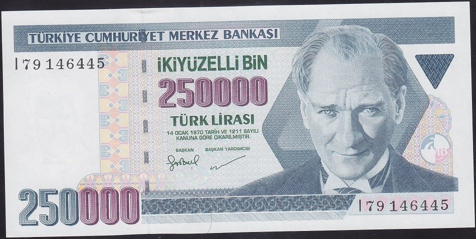 7.Emisyon 3.Tertip 250000 Lira I79 146445 Çilaltı Çil