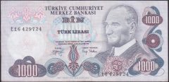 6.EMİSYON 2.TERTİP 1000 LİRA E16 429724 ÇOK TEMİZ +
