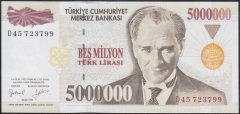 7.EMİSYON 5 000 000 LİRA D45 723799 - 800 SERİ TAKİPLİ 2 ADET ÇİL