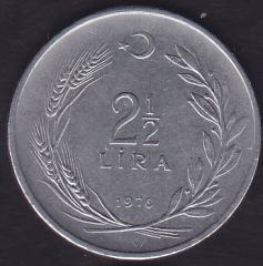 1976 Yılı 2.5 Lira Düz