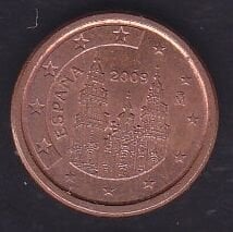 Avrupa Birliği 1 Euro Cent 2009 İspanya