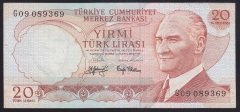 6.EMİSYON 3.TERTİP 20 LİRA G09 089369 ÇÇT +