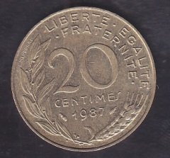 FRANSA 20 CENTİMES 1987