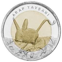 2016 TARİHLİ 1 LİRA ARAP TAVŞANI BİMETAL HATIRA PARASI - ÇİL