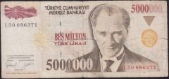 7.Emisyon 5 000 000 Lira L50 686371 Temiz