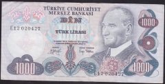 6.EMİSYON 2.TERTİP 1000 LİRA E12 020427 ÇOK TEMİZ +