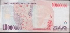 7.Emisyon 10000000 Lira B22 429810 Çok Temiz+