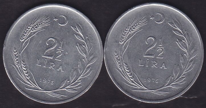 1976 Yılı 2.5 Lira (Ters Düz Takım)